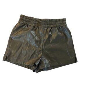 Deluc Black Vegan Leather Shorts  Medium